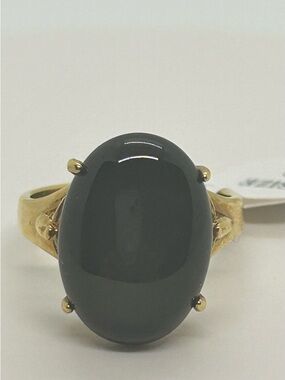 Designer Vintage Genuine Black Onyx 18K Gold Plated Ring